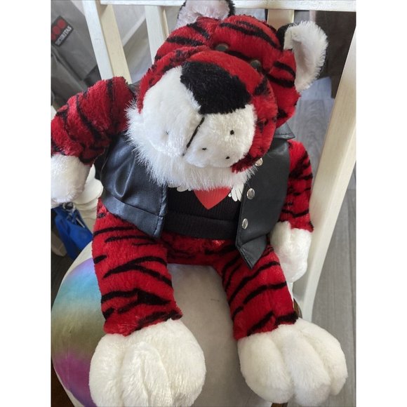 Dan Dee Collectors Choice Red Tiger 19 in. Plush Faux Leather Jacket Valentines - Picture 5 of 5